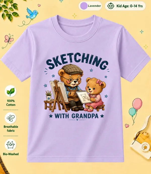 Sketching_With_Grandpa_Kid_Cotton_Tshirt