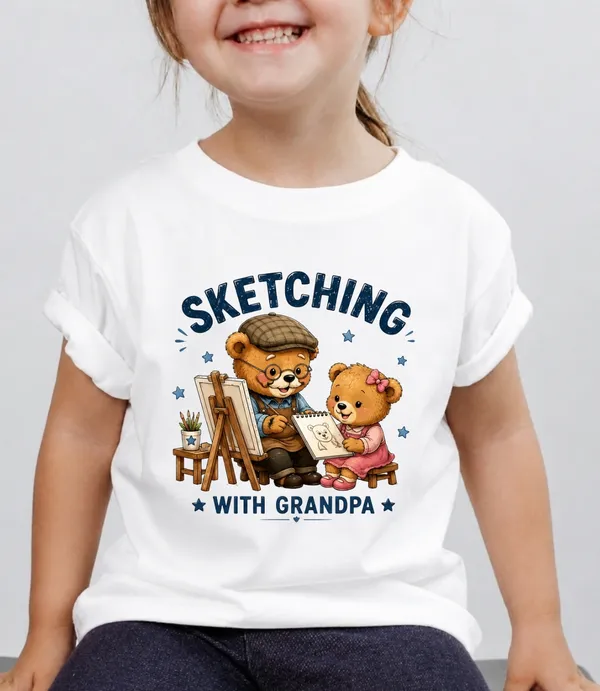 Sketching_With_Grandpa_Kid_Cotton_Tshirt
