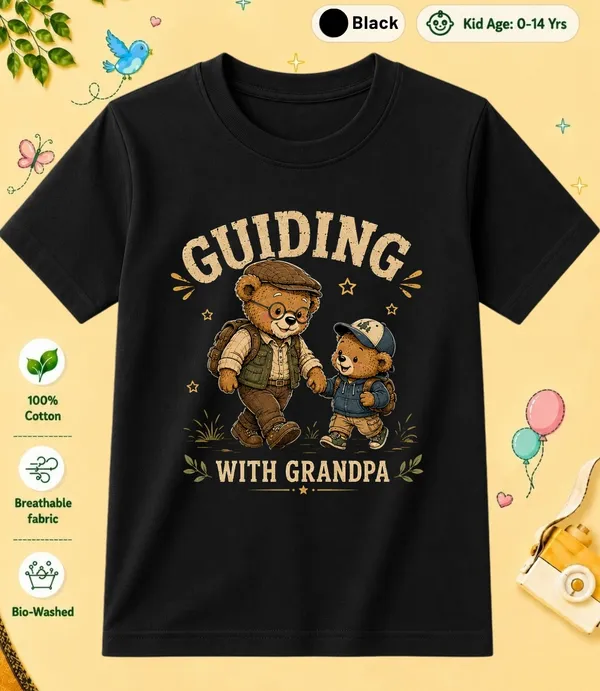 Guiding_Wiith_Grandpa_Kid_Cotton_Tshirt