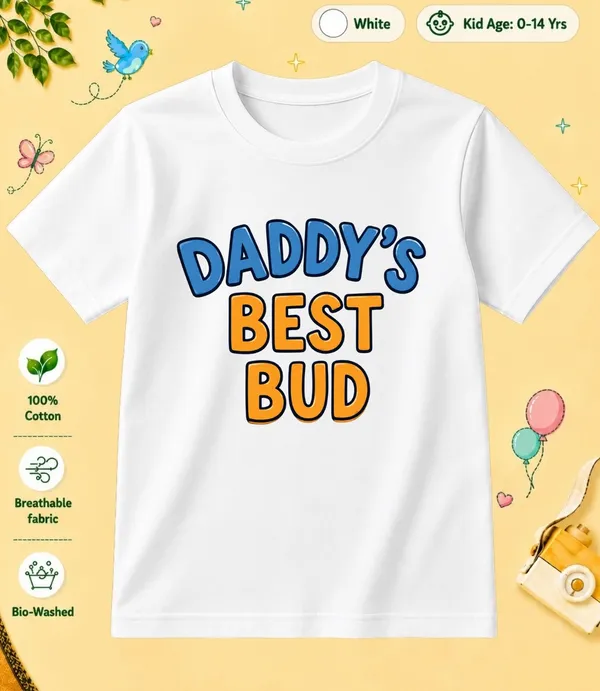 Dad_Best_Bud_Kid_Cotton_Tshirt