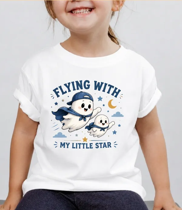 Flying_With_My_Little_Star_Kid_Cotton_Tshirt