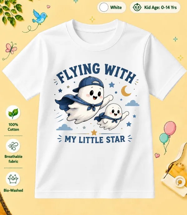 Flying_With_My_Little_Star_Kid_Cotton_Tshirt