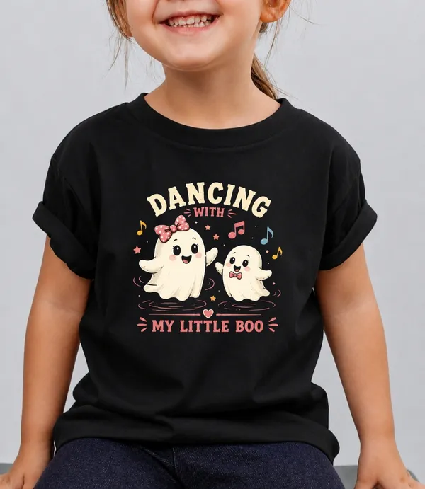 Dancing_With_My_Little_Boo_Kid_Cotton_Tshirt