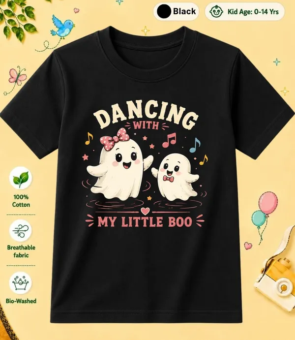 Dancing_With_My_Little_Boo_Kid_Cotton_Tshirt