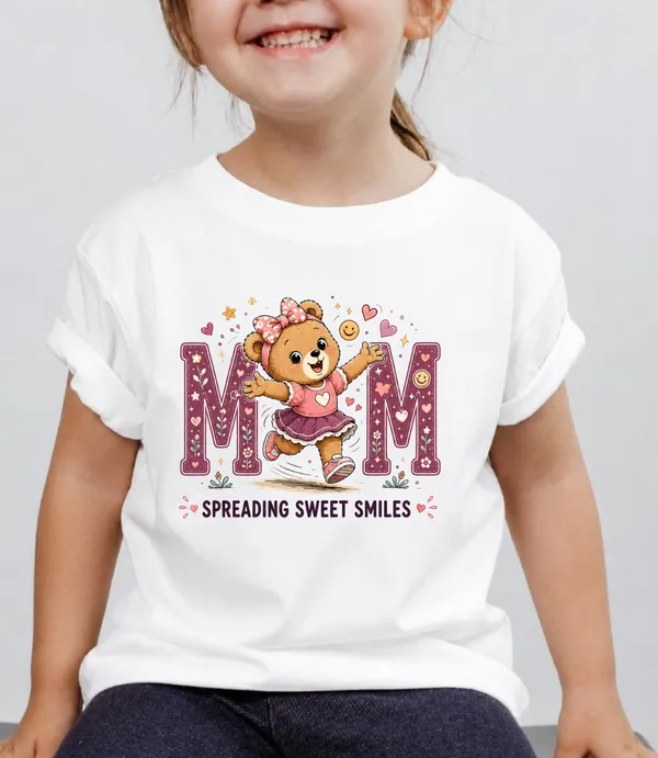 Mom_Spreading_Sweet_Smiles_Kid_Cotton_Tshirt