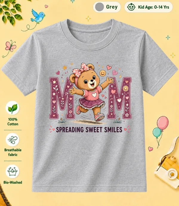 Mom_Spreading_Sweet_Smiles_Kid_Cotton_Tshirt