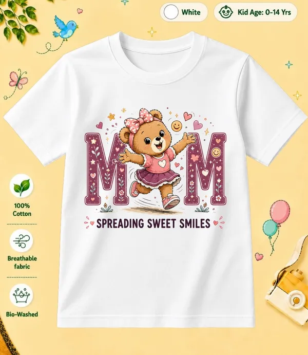 Mom_Spreading_Sweet_Smiles_Kid_Cotton_Tshirt