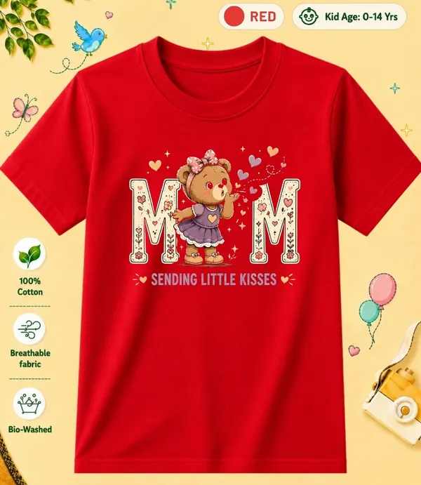 MoM_Sending_Little_Kisses_Kid_Cotton_Tshirt