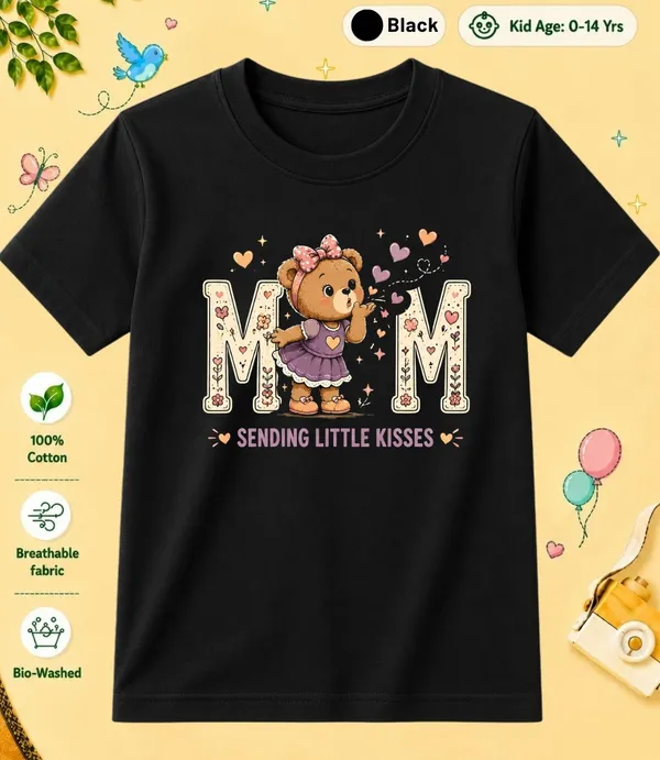 MoM_Sending_Little_Kisses_Kid_Cotton_Tshirt