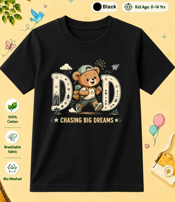 Dad_Chasing_Big_Dreams_Kid_Cotton_Tshirt