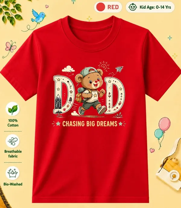 Dad_Chasing_Big_Dreams_Kid_Cotton_Tshirt