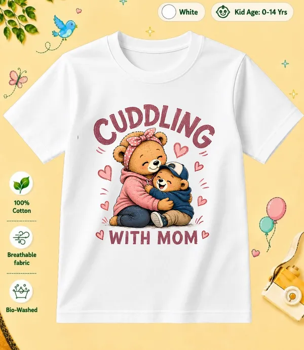 Cuddling_With_Mom_Kid_Cotton_Tshirt