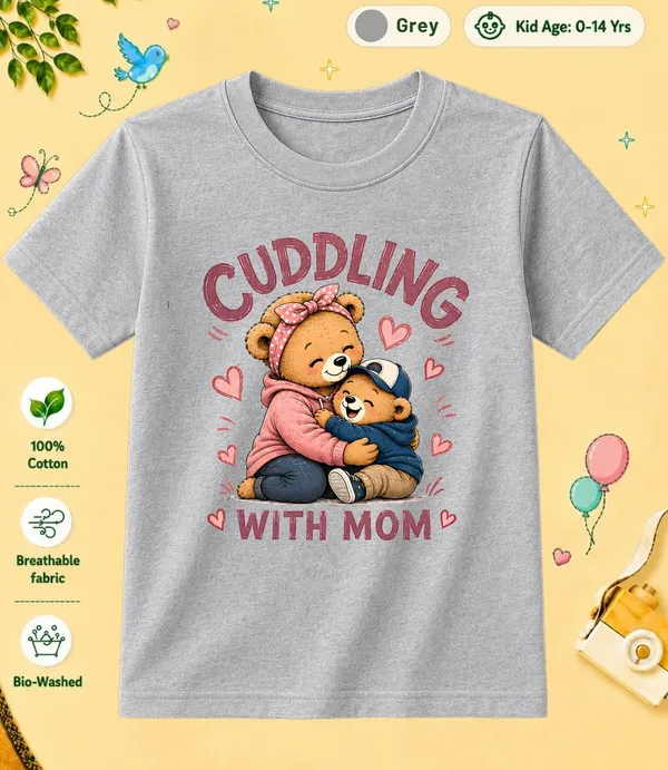 Cuddling_With_Mom_Kid_Cotton_Tshirt