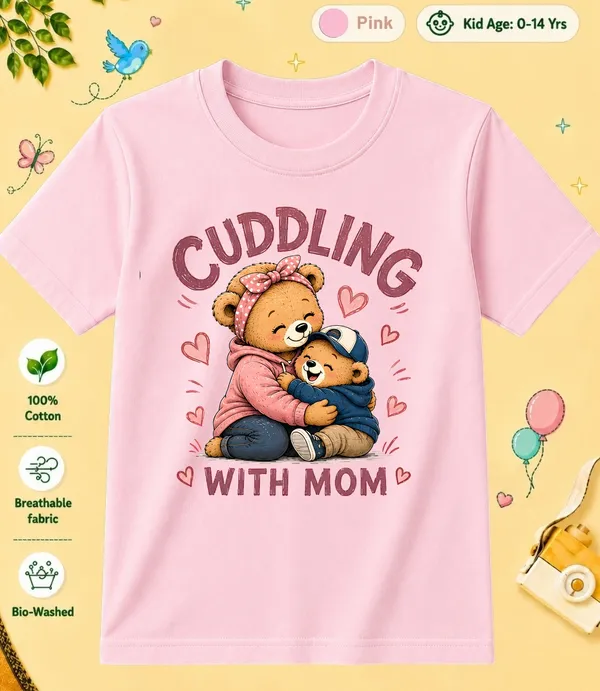 Cuddling_With_Mom_Kid_Cotton_Tshirt