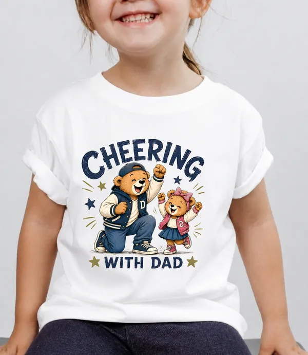 Cheering_With_Dad_Kid_Cotton_Tshirt