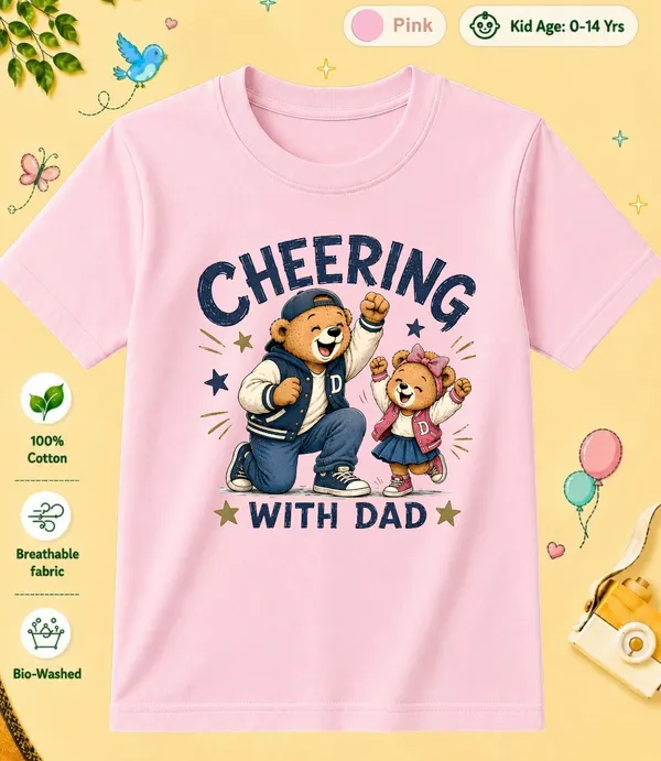 Cheering_With_Dad_Kid_Cotton_Tshirt