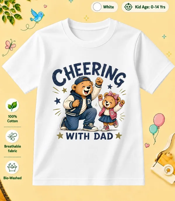 Cheering_With_Dad_Kid_Cotton_Tshirt