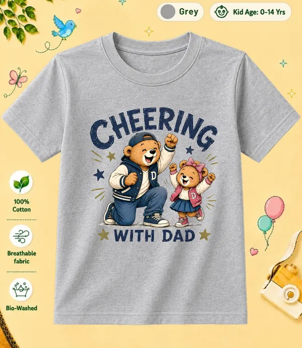 Cheering_With_Dad_Kid_Cotton_Tshirt