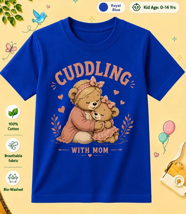 Cuddling_With_Mom_Kid_Cotton_Tshirt