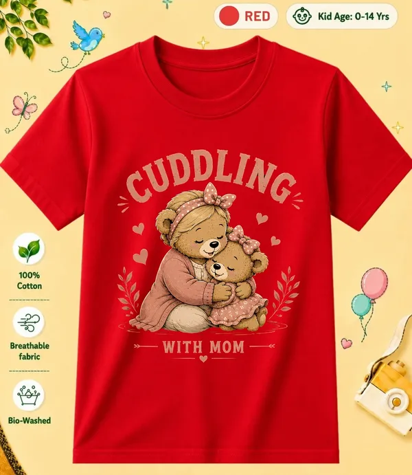 Cuddling_With_Mom_Kid_Cotton_Tshirt