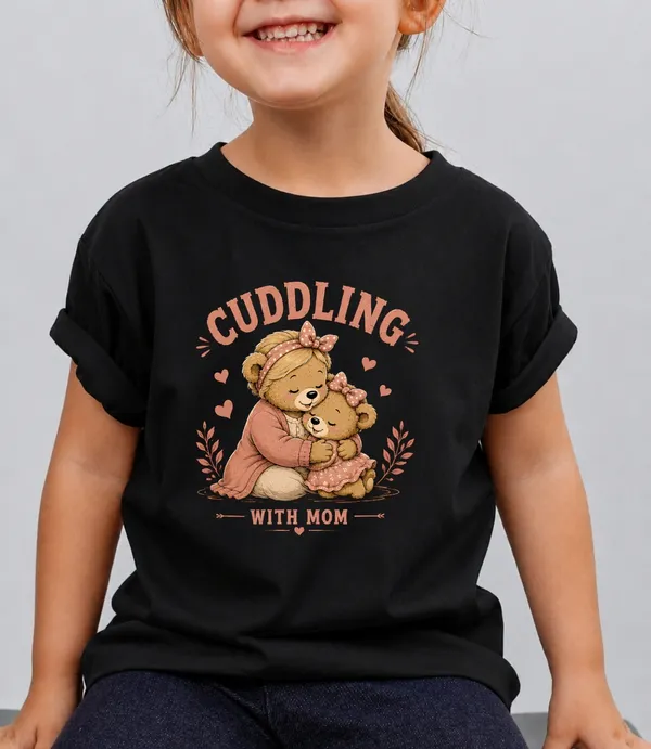 Cuddling_With_Mom_Kid_Cotton_Tshirt