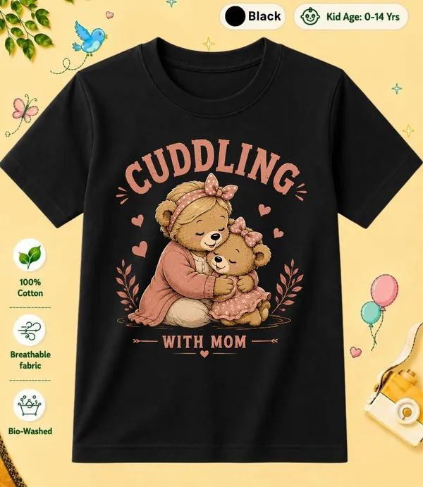 Cuddling_With_Mom_Kid_Cotton_Tshirt