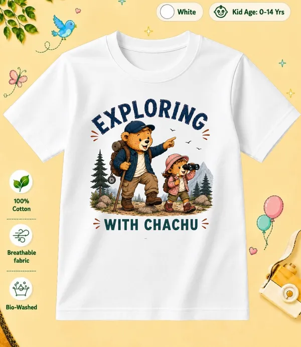 Exploring_With_Chachu_Kid_Cotton_Tshirt