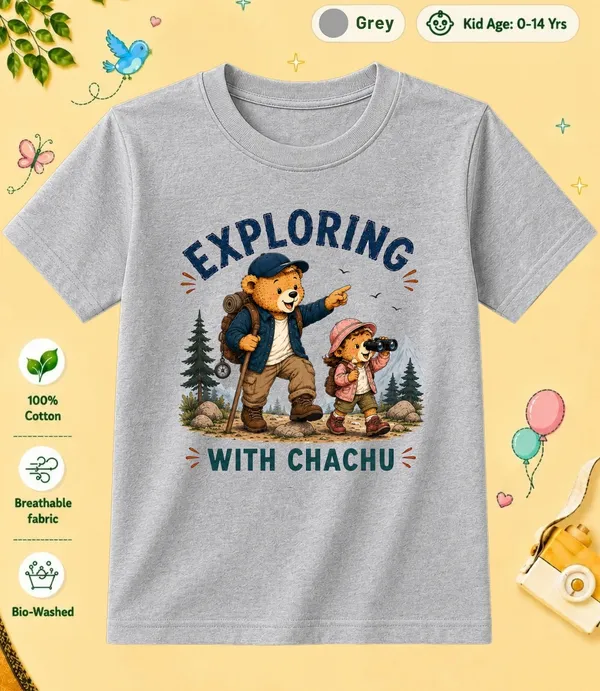 Exploring_With_Chachu_Kid_Cotton_Tshirt