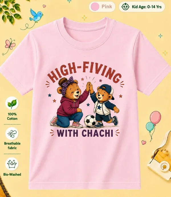 High_-Fiving_With_Chachi_Kid_Cotton_Tshirt