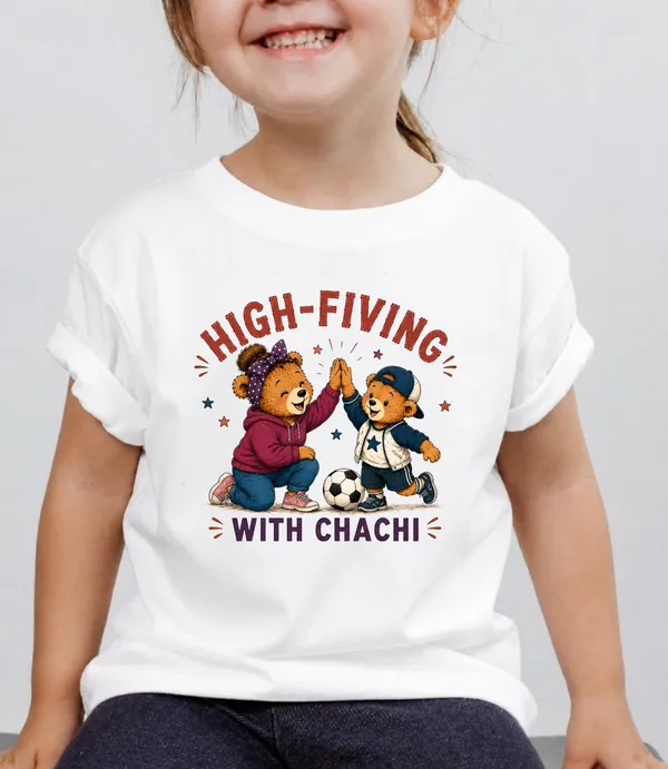 High_-Fiving_With_Chachi_Kid_Cotton_Tshirt