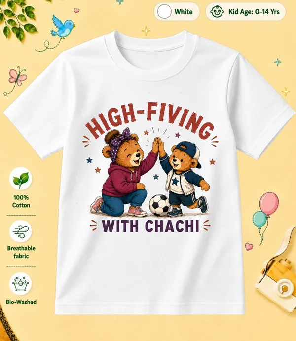 High_-Fiving_With_Chachi_Kid_Cotton_Tshirt