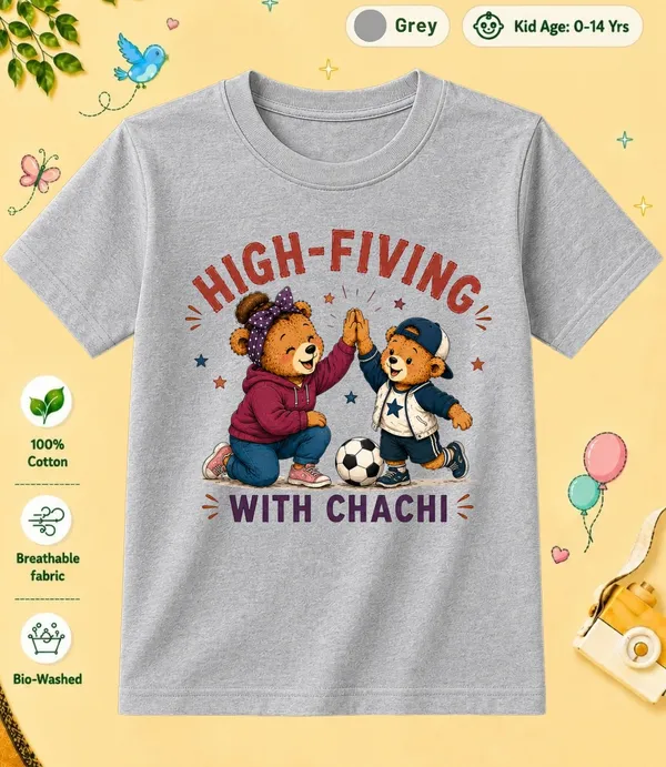 High_-Fiving_With_Chachi_Kid_Cotton_Tshirt