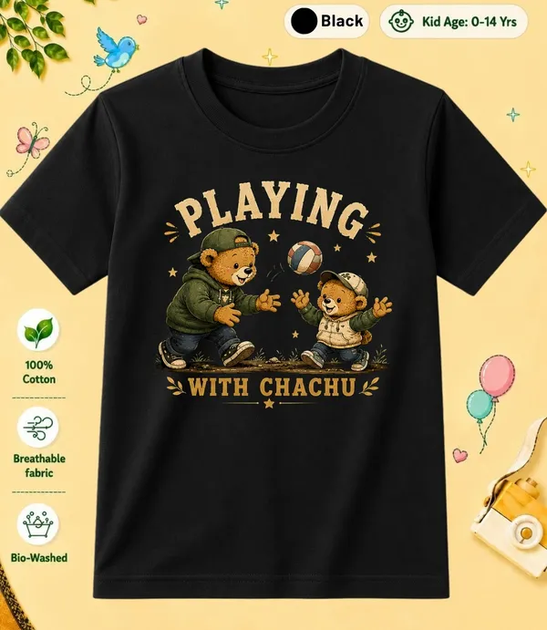 Playing_With_Chachu_Kid_Cotton_Tshirt