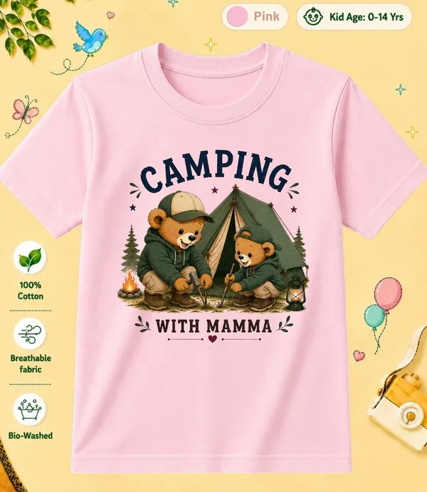 Camping_With_Mamma_Kid_Cotton_Tshirt