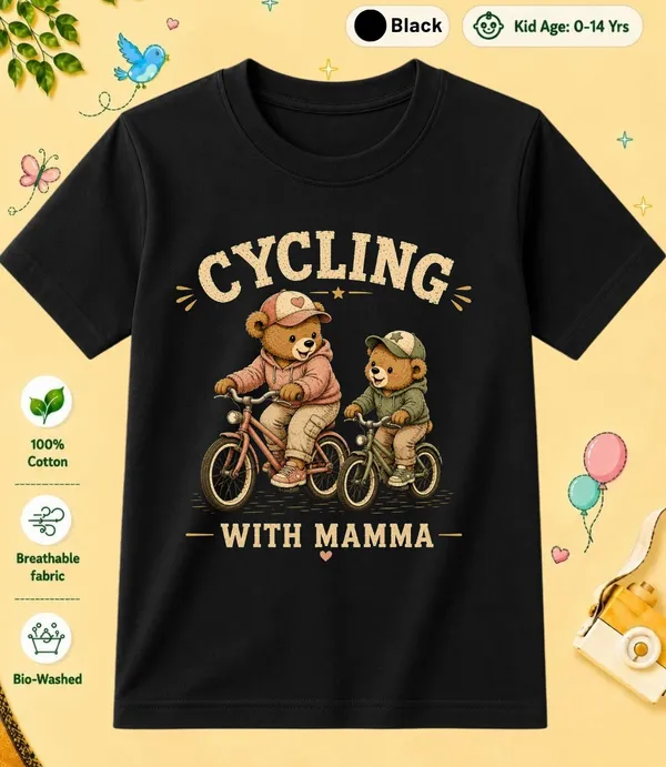 Cycling_With_Mamma_Kid_Cotton_Tshirt