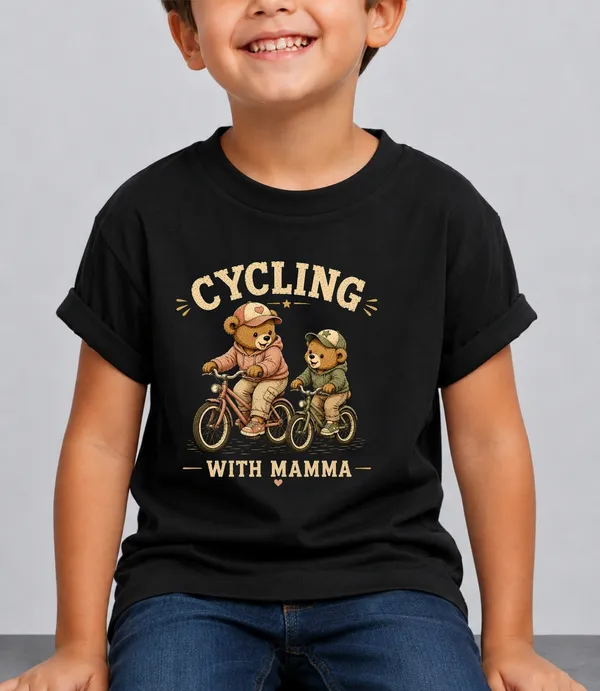 Cycling_With_Mamma_Kid_Cotton_Tshirt