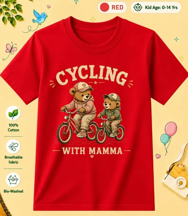 Cycling_With_Mamma_Kid_Cotton_Tshirt