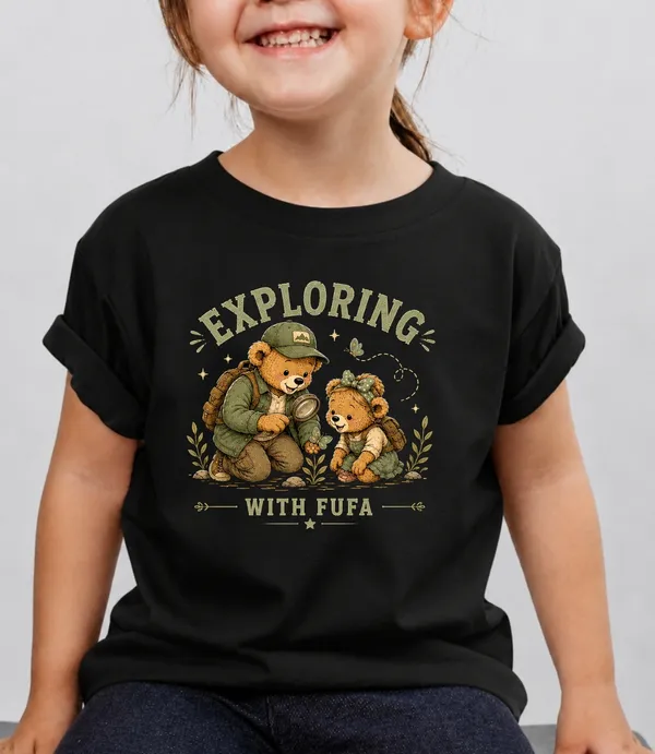 Exploring_With_Fufa_Kid_Cotton_Tshirt