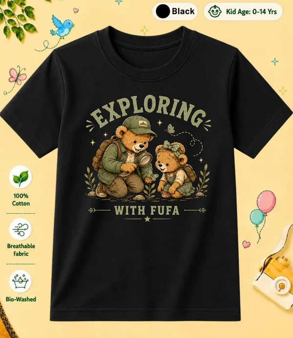 Exploring_With_Fufa_Kid_Cotton_Tshirt