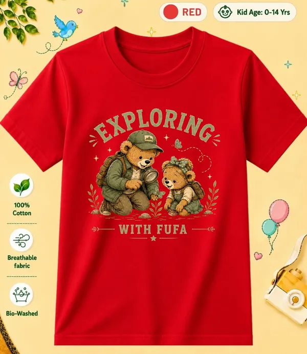 Exploring_With_Fufa_Kid_Cotton_Tshirt