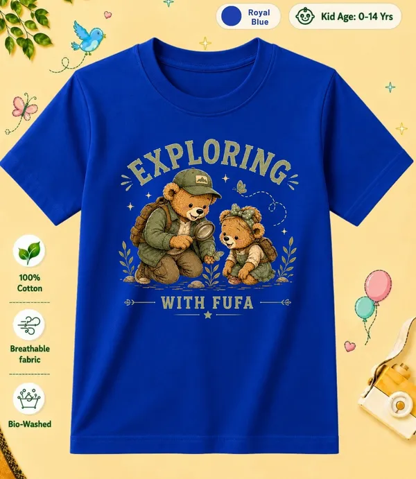 Exploring_With_Fufa_Kid_Cotton_Tshirt