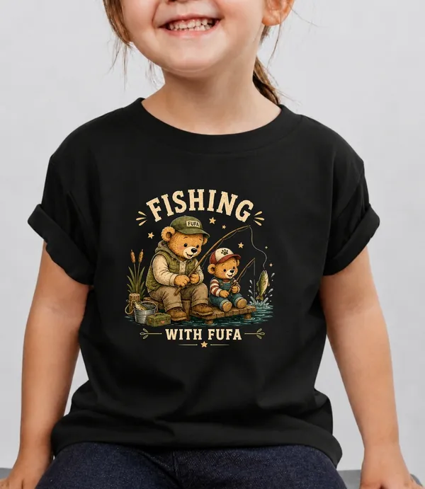 Fishing_With_Fufa_Kid_Cotton_Tshirt