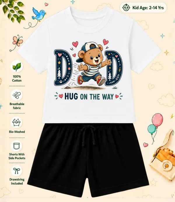 Dad_Hug_On_The_Way_-Kids_Regular_Short_Co-ord_Sets