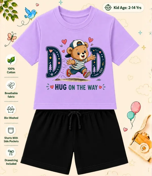 Dad_Hug_On_The_Way_-Kids_Regular_Short_Co-ord_Sets