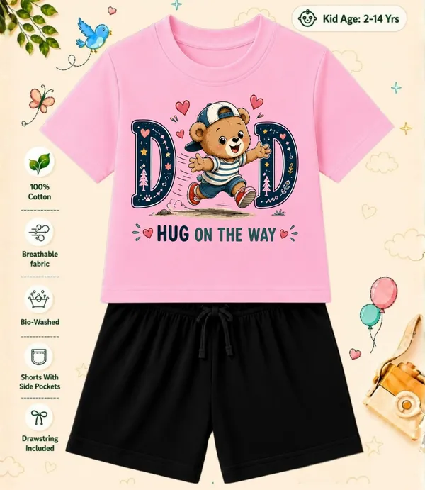 Dad_Hug_On_The_Way_-Kids_Regular_Short_Co-ord_Sets
