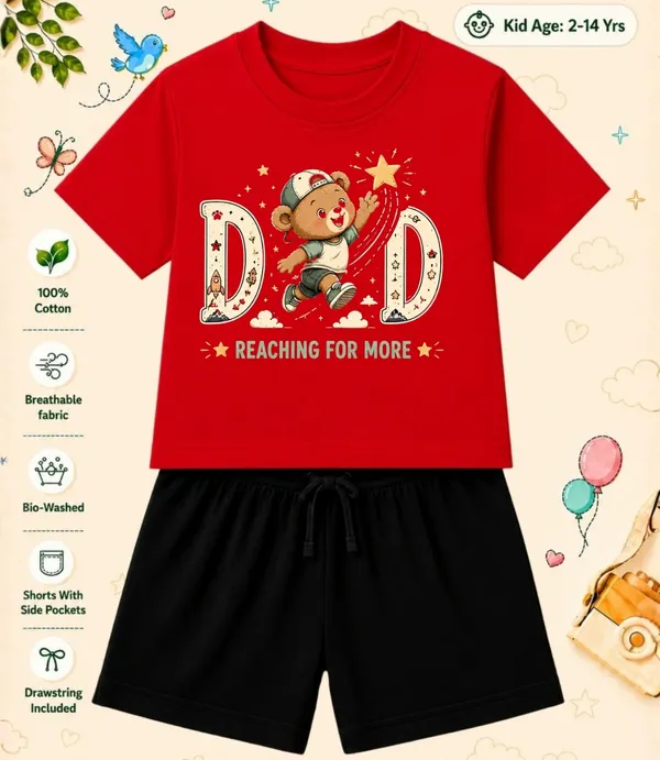 Dad_Reahing_For_More_-Kids_Regular_Short_Co-ord_Sets