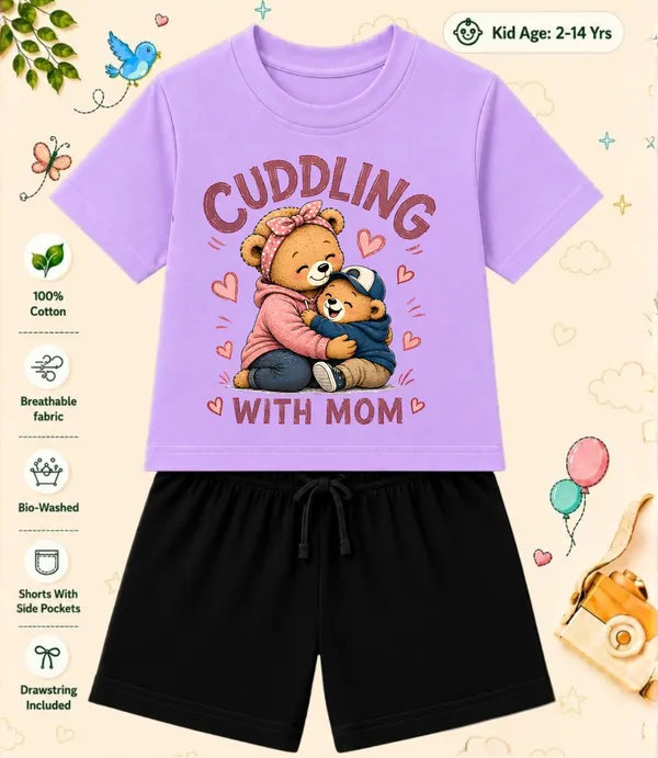 Cuddling_With_Mom_-Kids_Regular_Short_Co-ord_Sets