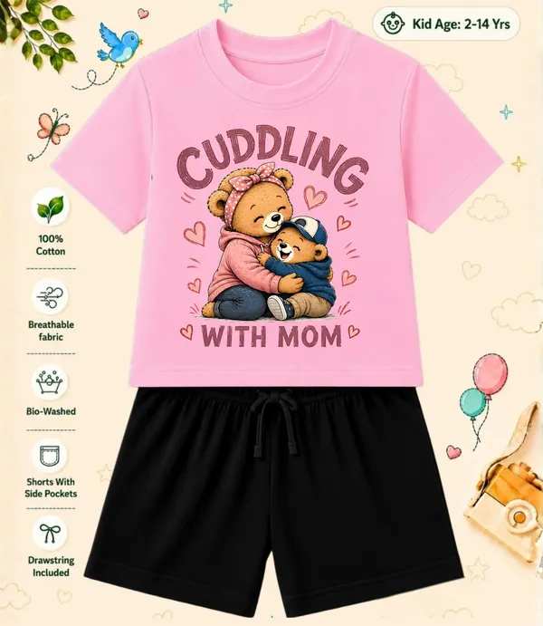 Cuddling_With_Mom_-Kids_Regular_Short_Co-ord_Sets