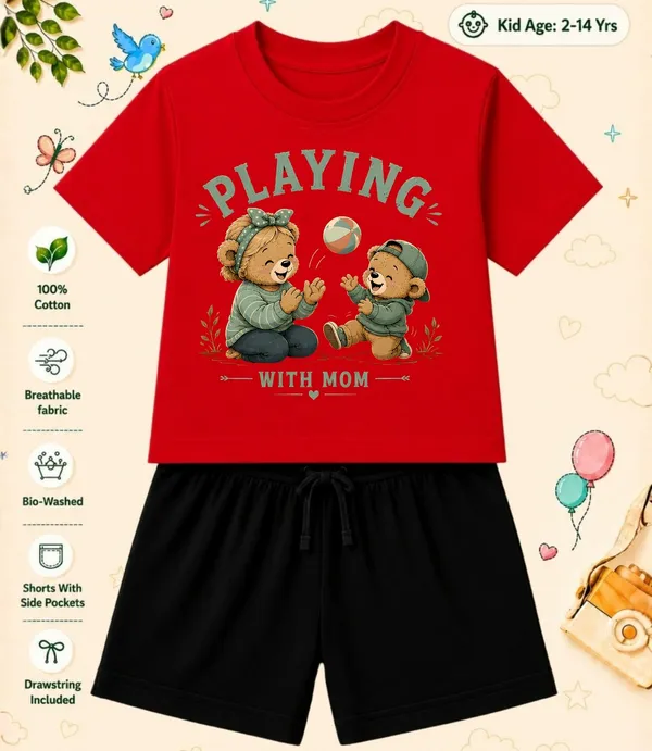 Playing_With_Mom_-Kids_Regular_Short_Co-ord_Sets