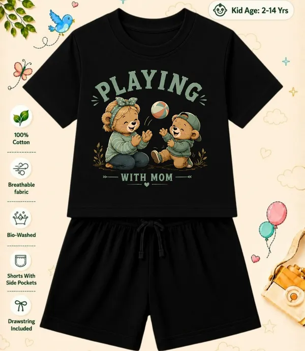 Playing_With_Mom_-Kids_Regular_Short_Co-ord_Sets